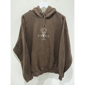 Vans Nick Michel Hoodie Mens L Brown Comfort Baggy Skater Pullover Grunge Heavy